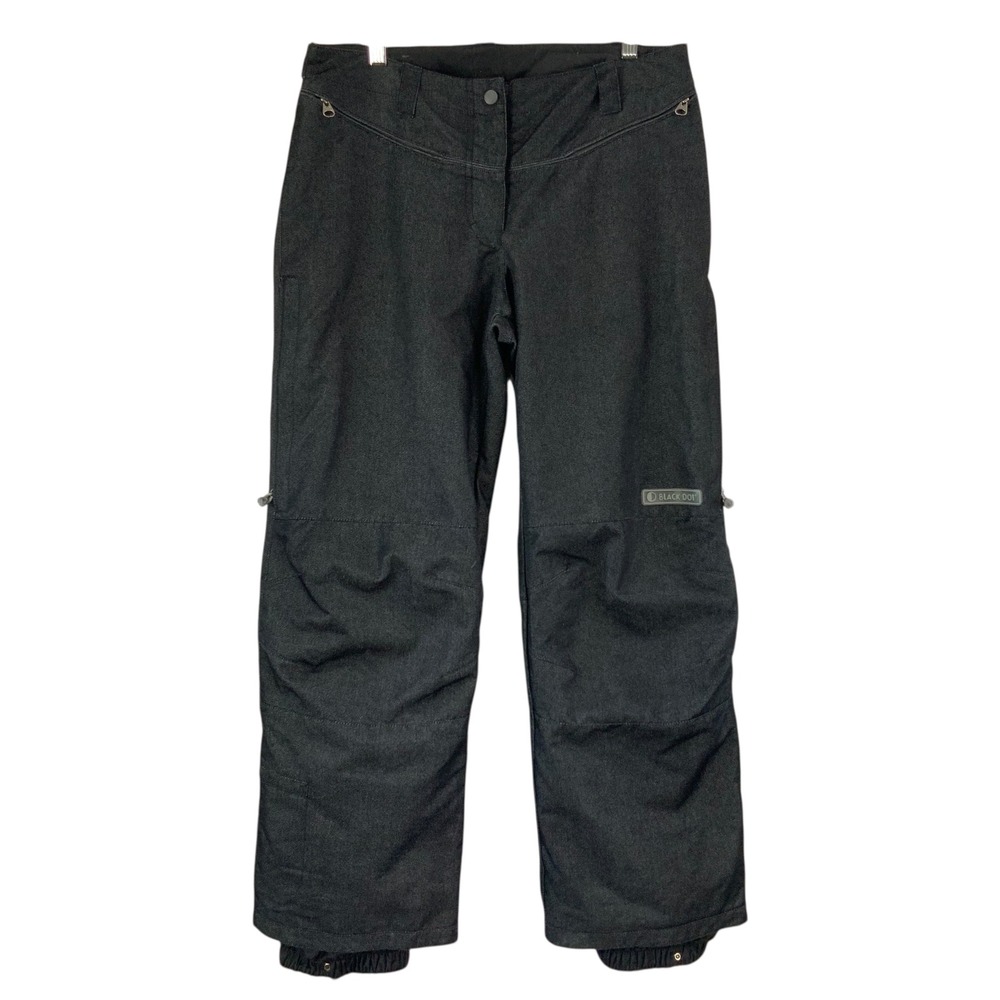 Black Dot Womens Waterproof Ski Snowboard Pants Size Medium Dark Gray Full Zip